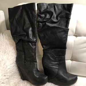 Jessica Simpson wedge slouchy knee high boots